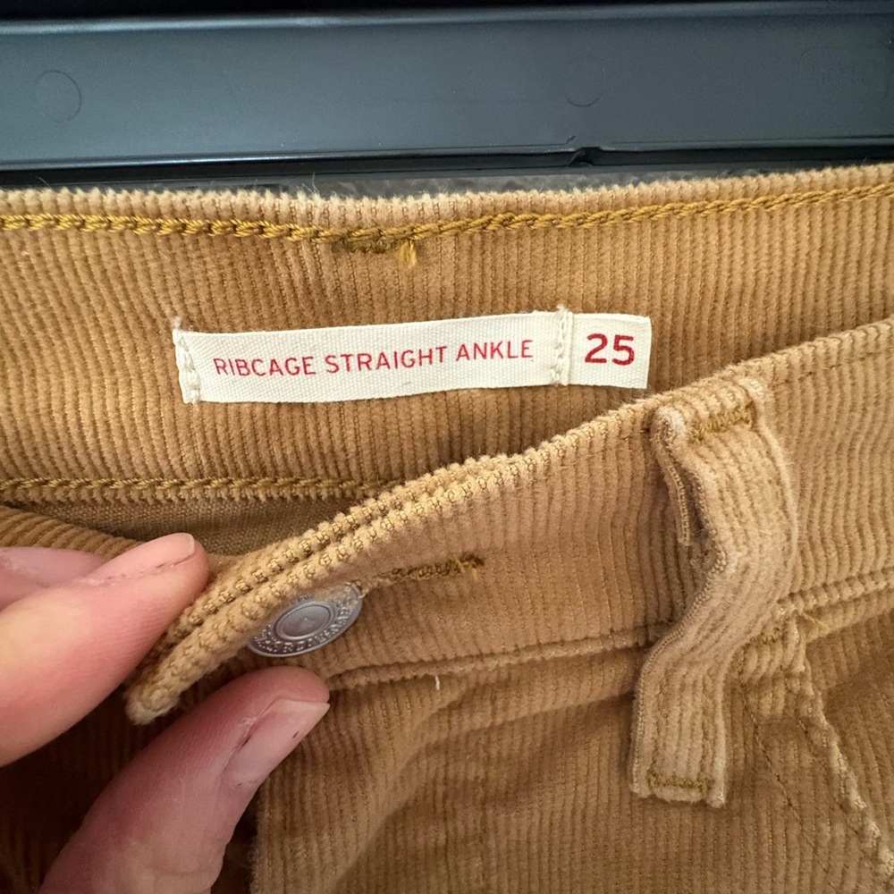 Levi's Ribcage Corduroy Jeans Brown Size 25 - Picture 4 of 7